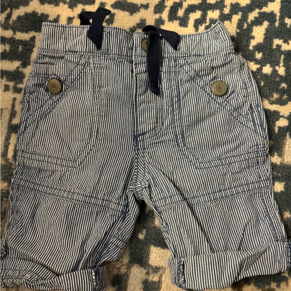 Striped Navy and White Baby Pants